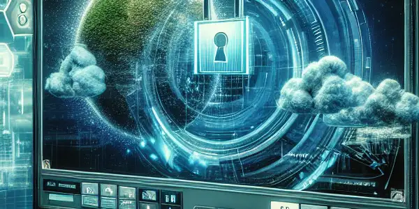 A futuristic digital environment showcasing secure adult video logistics with user-friendly interfaces and symbols of safety.