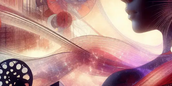 A modern cinema scene featuring an artistic display of adult film interpretations, with viewers contemplating the emotional depth of the genre.